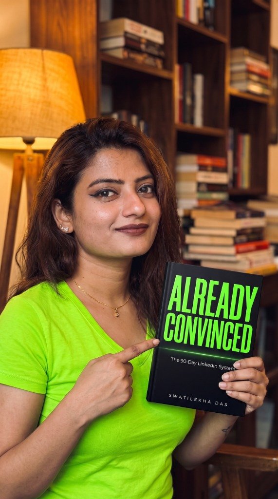 Swatilekha Das holding the Already Convinced book